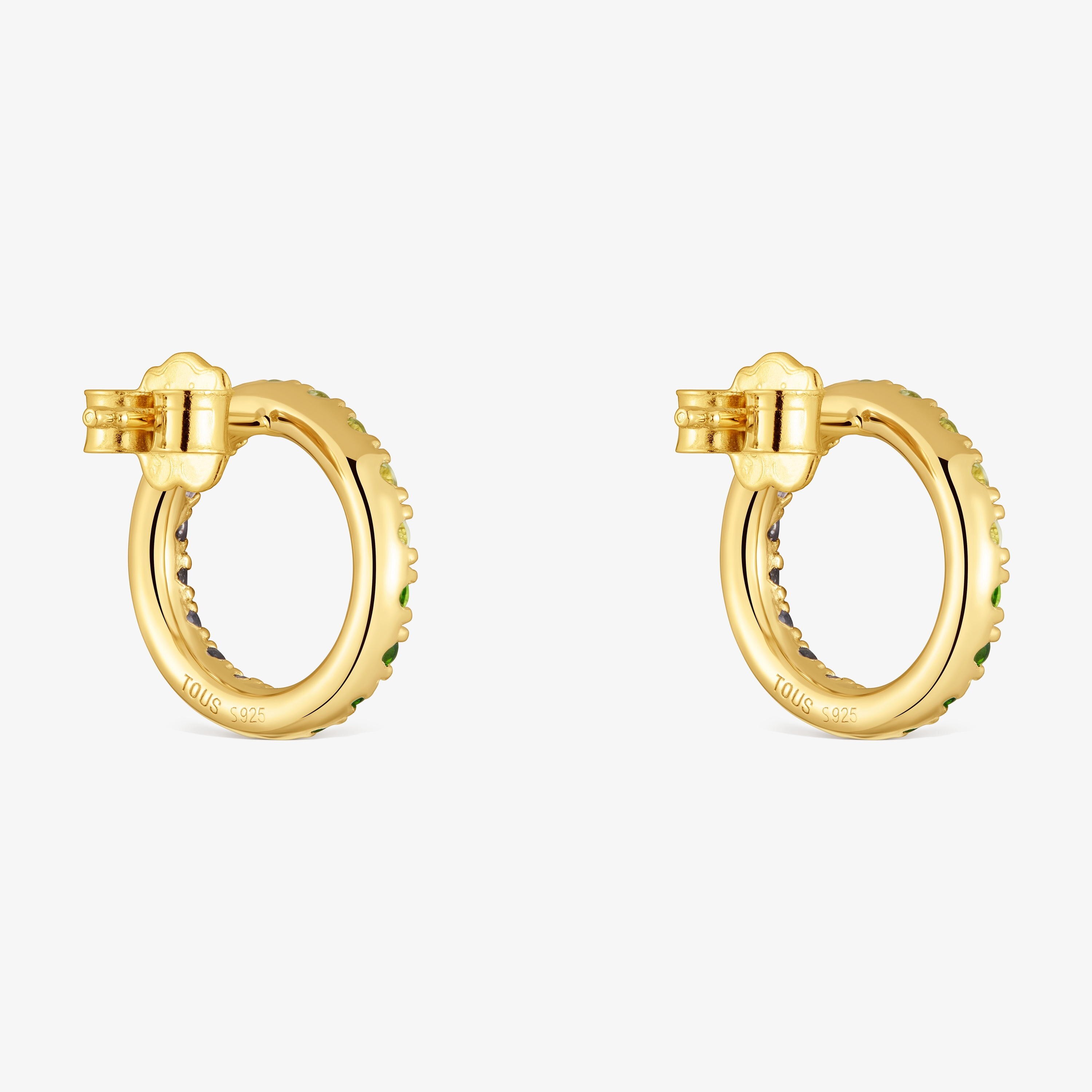 18K gold vermeil Circle earrings with gemstones TOUS Straight