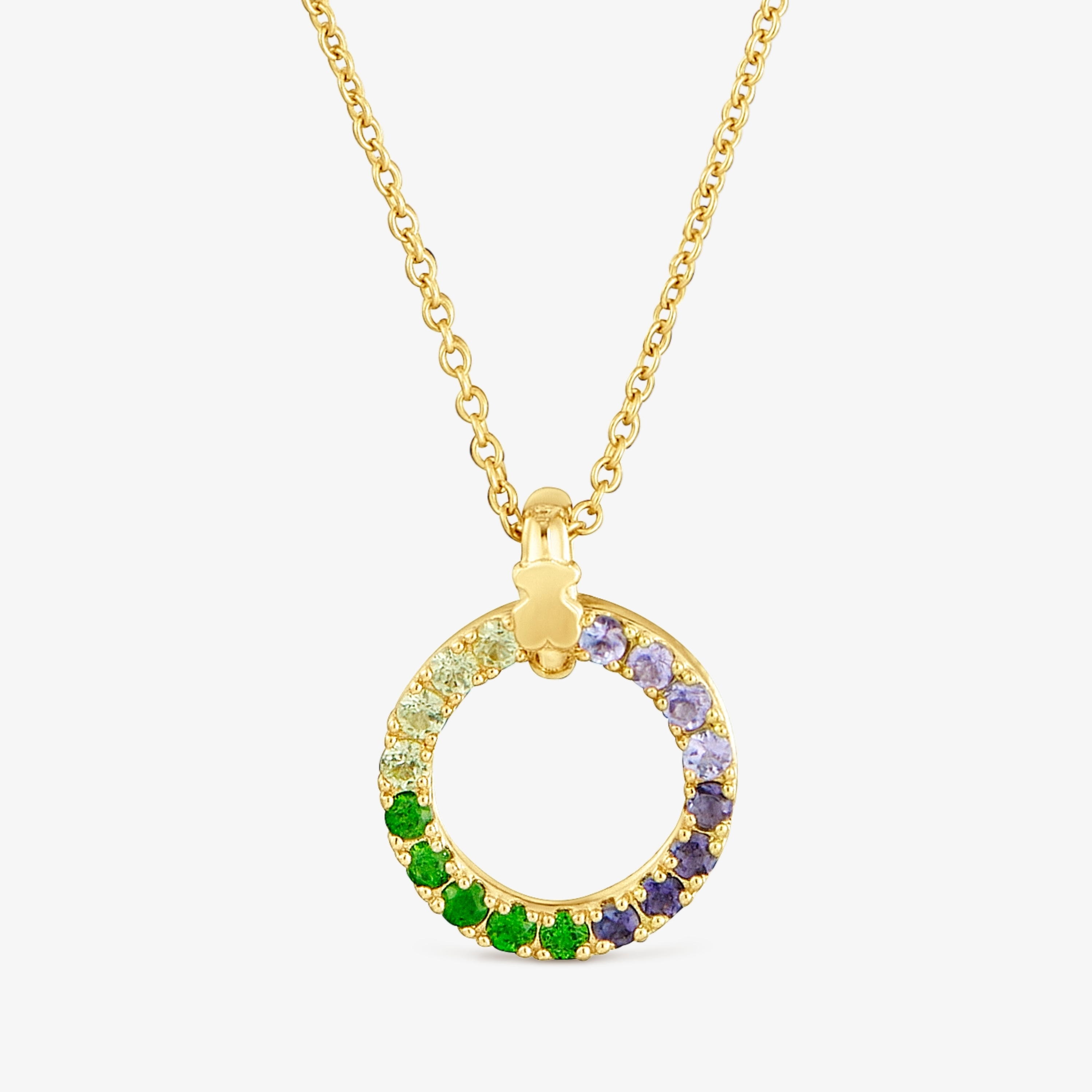 18K gold vermeil Necklace with gemstones TOUS Straight