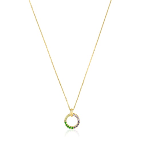 18kt gold-plated silver Necklace with gemstones TOUS Straight