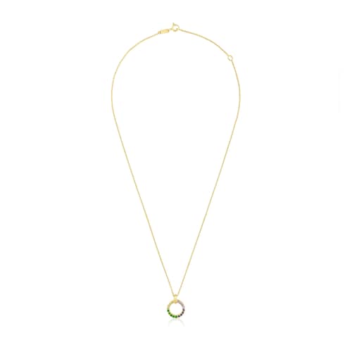 18kt gold-plated silver Necklace with gemstones TOUS Straight