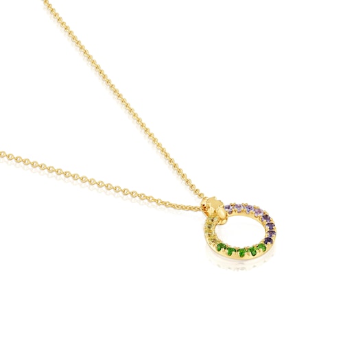 18kt gold-plated silver Necklace with gemstones TOUS Straight