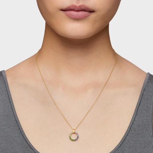 18kt gold-plated silver Necklace with gemstones TOUS Straight