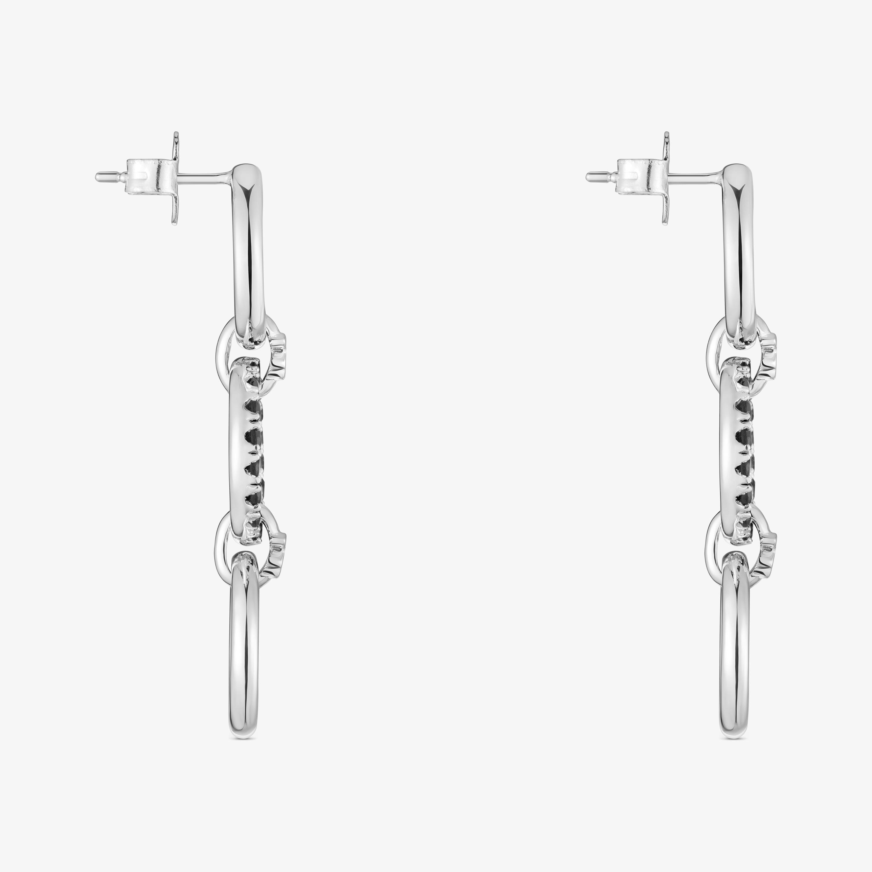 Long silver Earrings with black spinel TOUS Straight