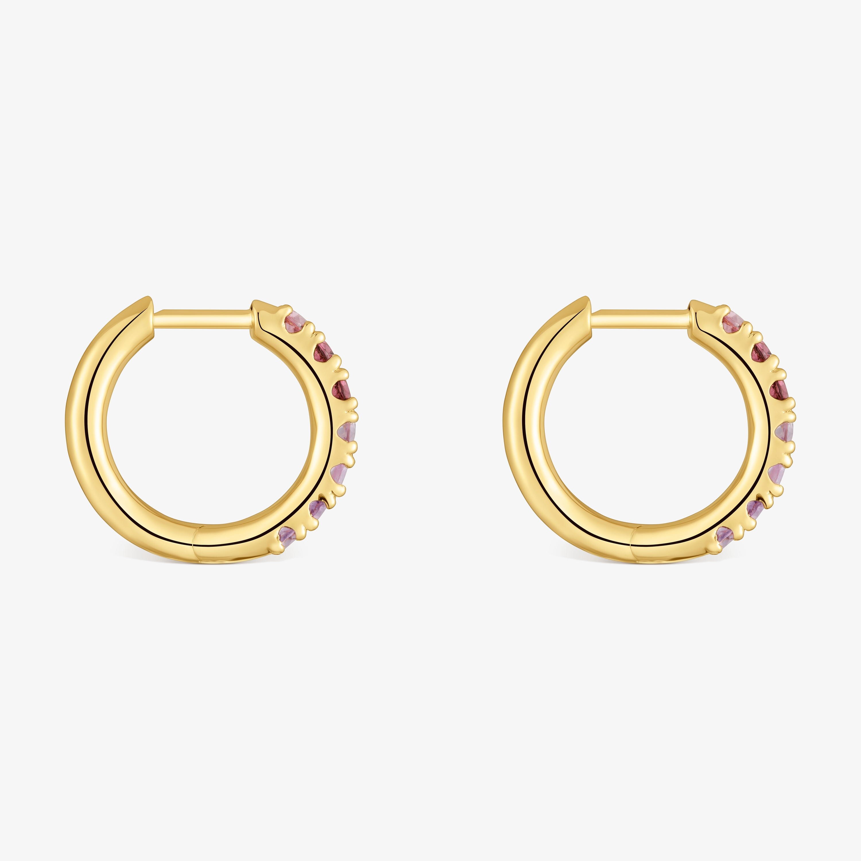 18K gold vermeil Hoop earrings with gemstones TOUS Straight