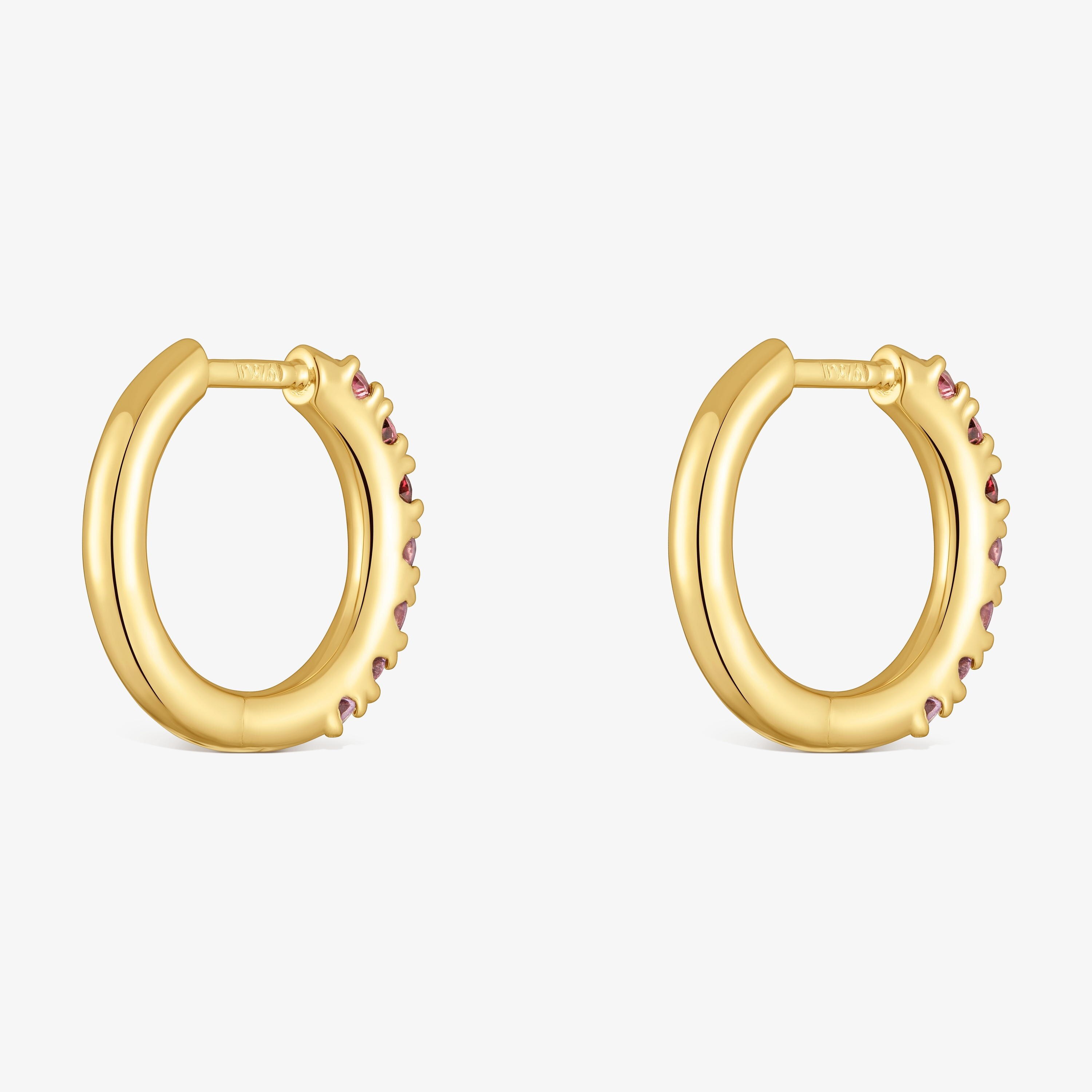 18K gold vermeil Hoop earrings with gemstones TOUS Straight