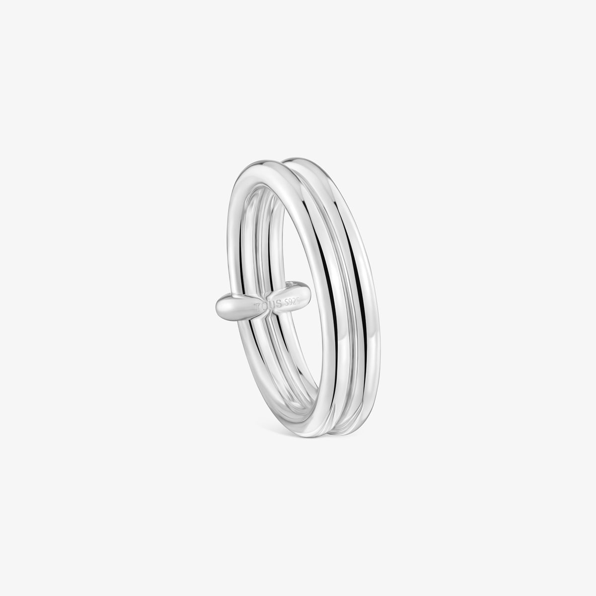 Tous - Anillo Doble Aro De Plata Straight Talla 10