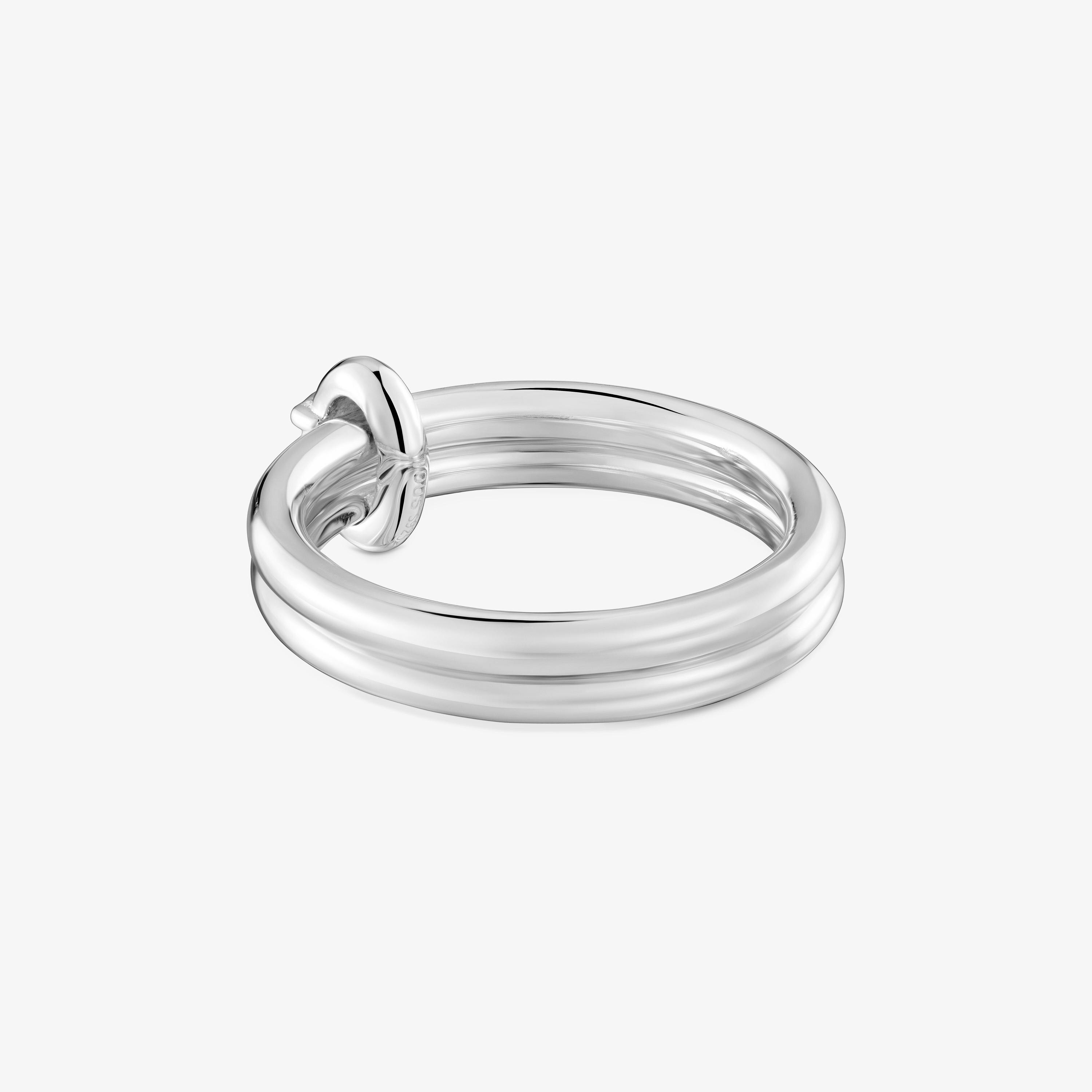 Silver Double hoop ring TOUS Straight