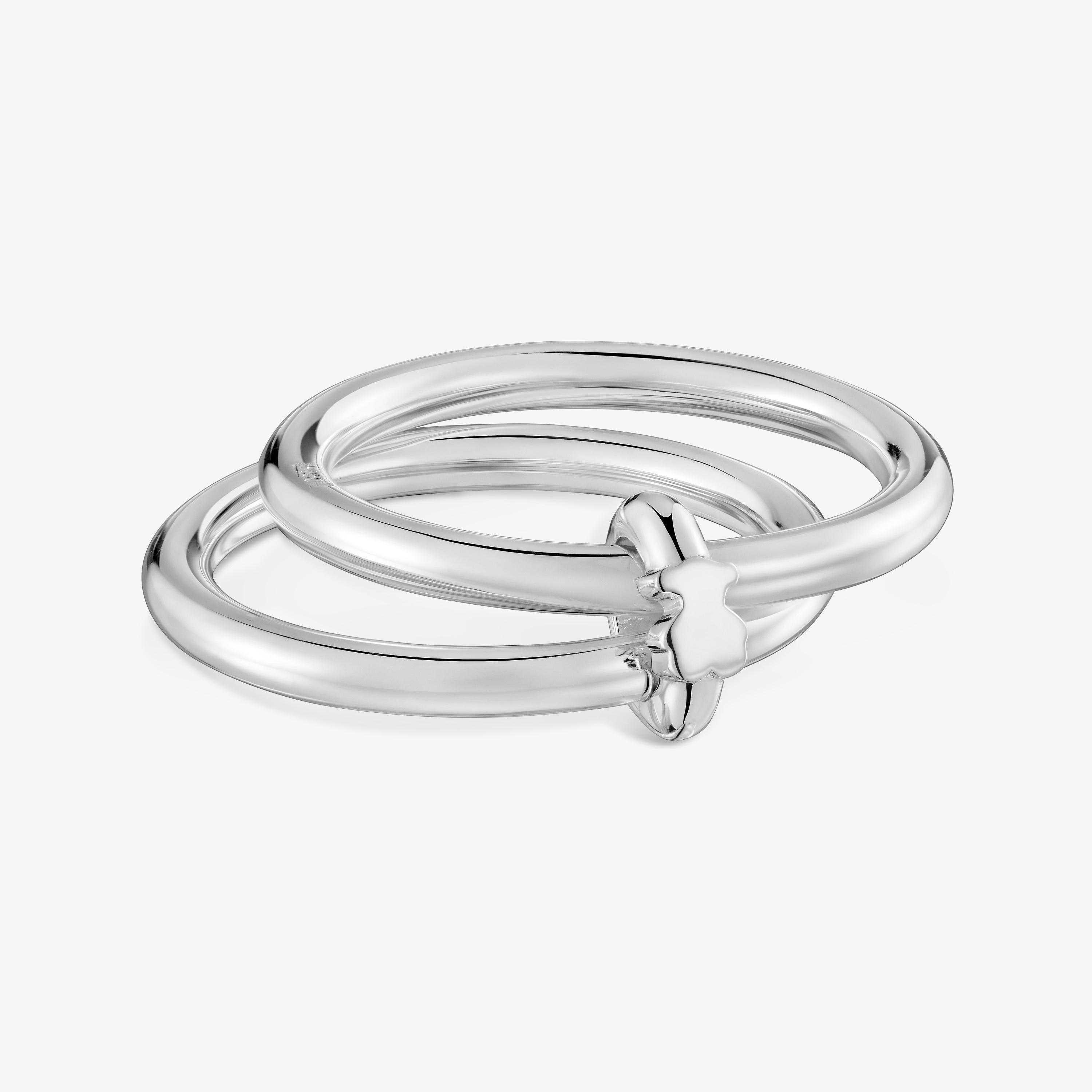Silver Double hoop ring TOUS Straight