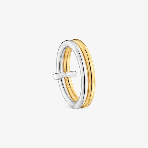 Two-tone Double hoop ring TOUS Straight