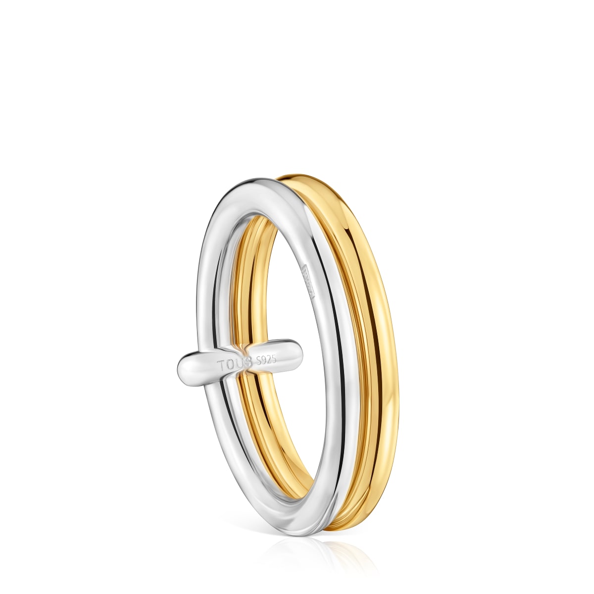 Tous - Anillo Doble Aro Bicolor Straight Talla 10