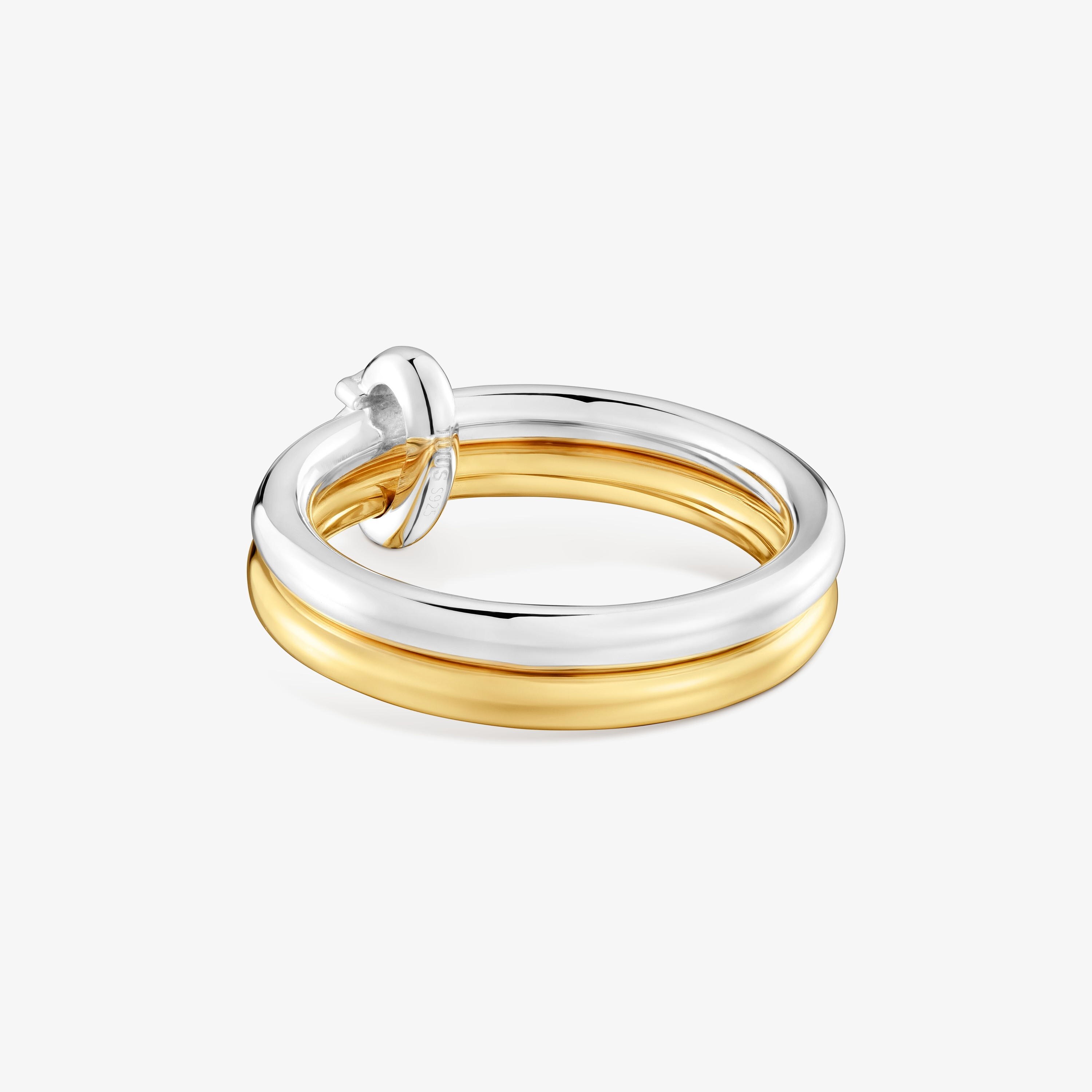 Two-tone Double hoop ring TOUS Straight