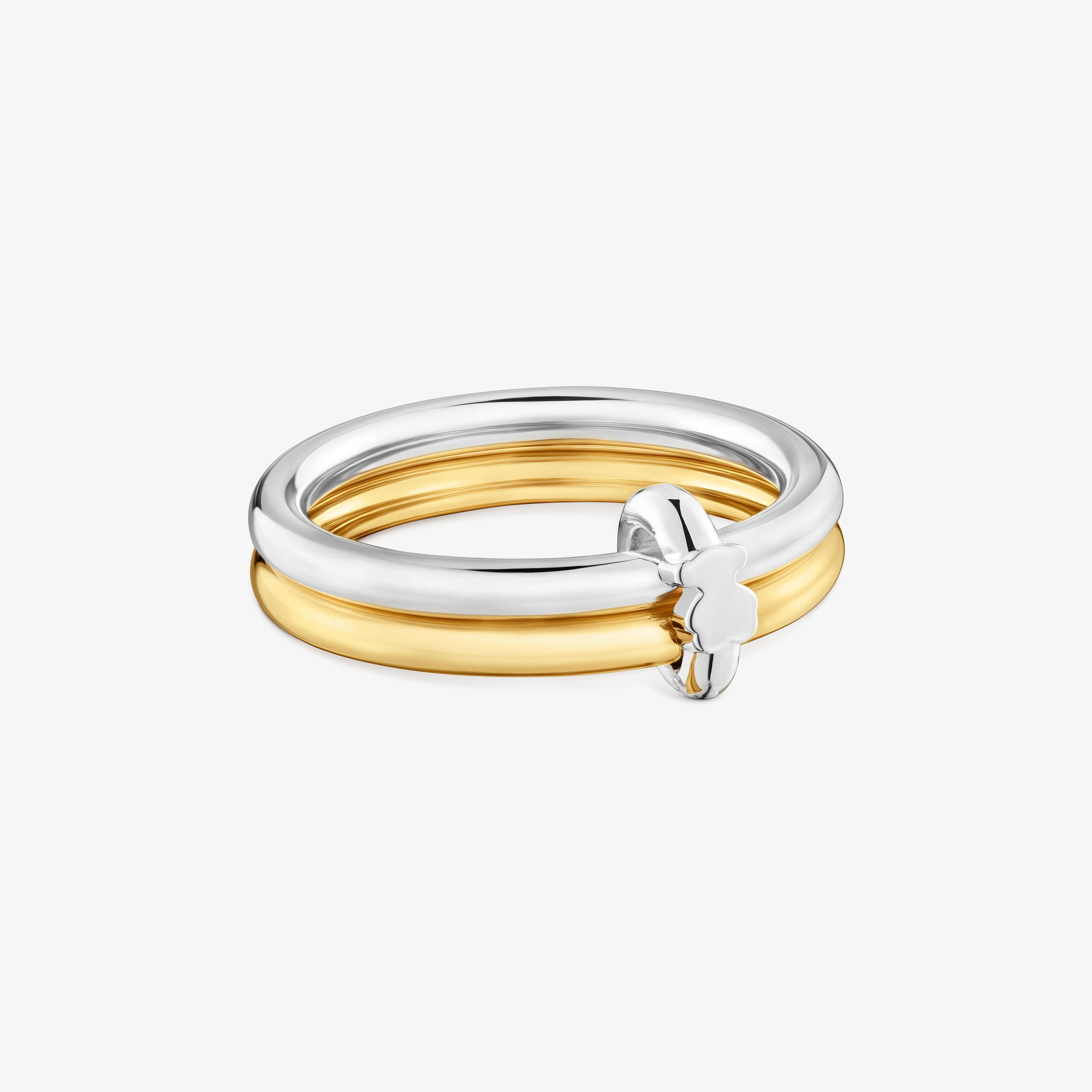 Two-tone Double hoop ring TOUS Straight