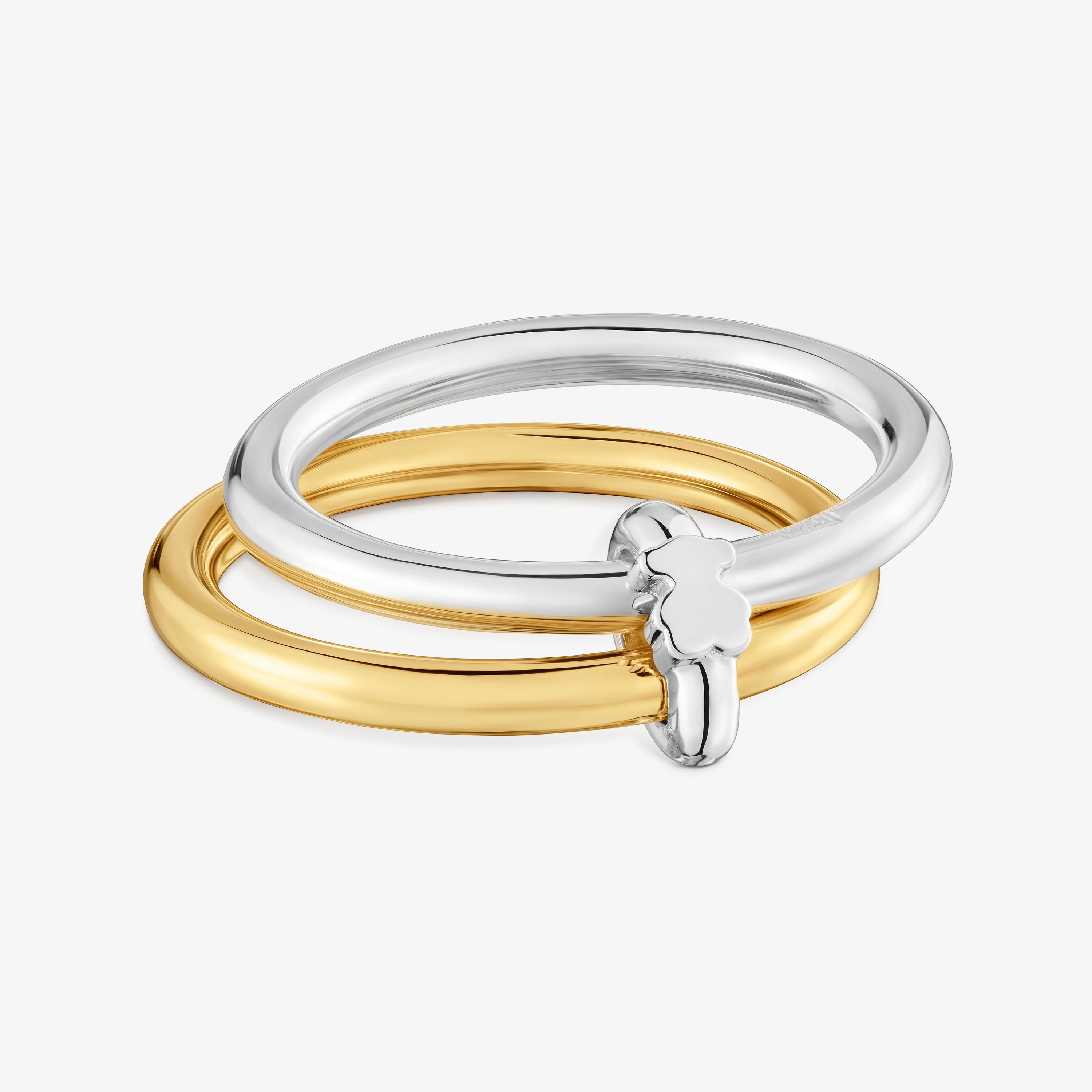 Two-tone Double hoop ring TOUS Straight