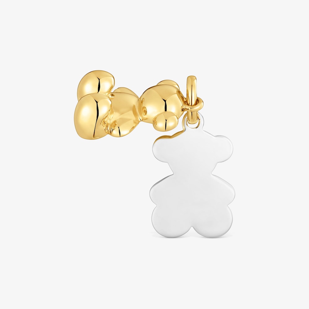 Colgante bicolor con doble oso Bold Bear