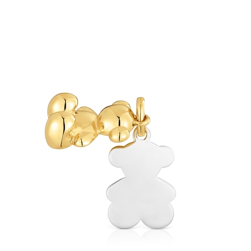 Colgante bicolor con doble oso Bold Bear