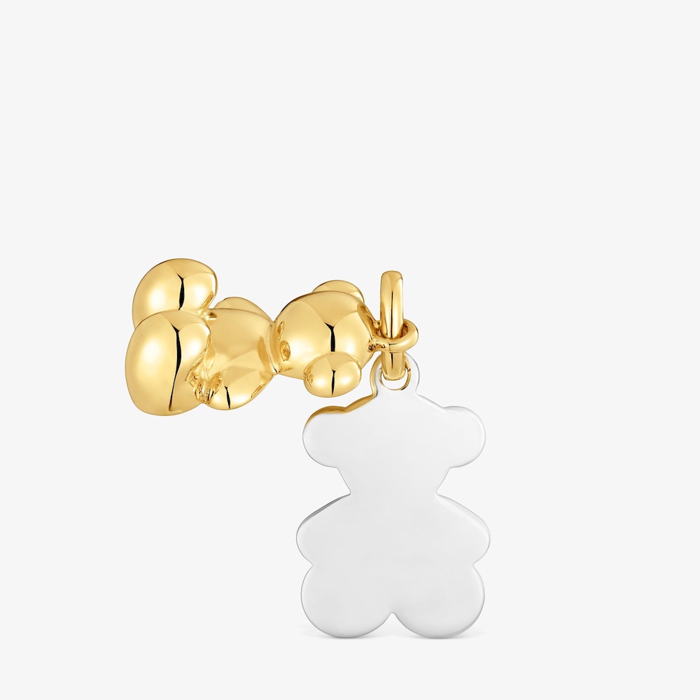 Colgante bicolor con doble oso Bold Bear