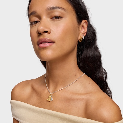 Colgante bicolor con doble oso Bold Bear