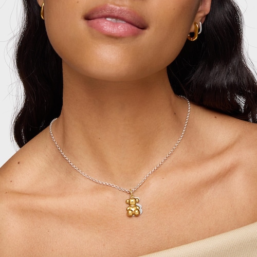 Colgante bicolor con doble oso Bold Bear