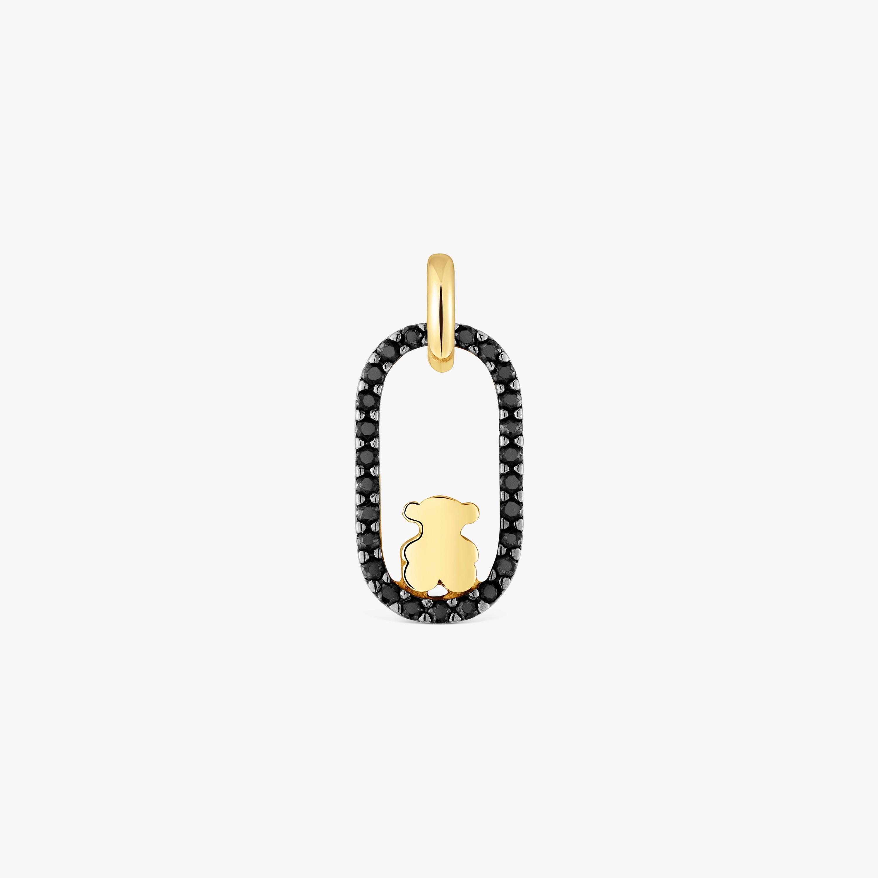Pendant with 18 kt gold plating on silver and spinels Camille