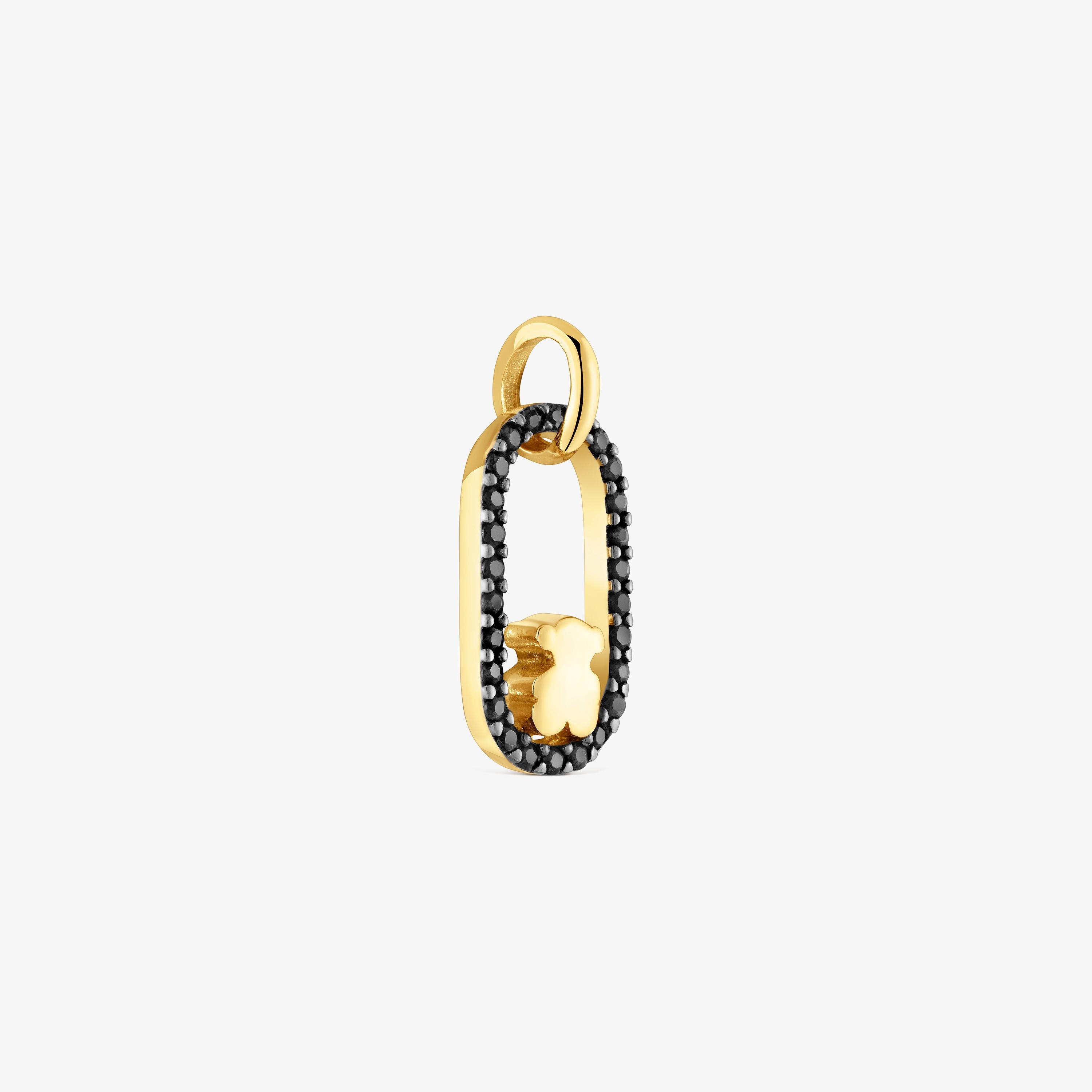 Pendant with 18 kt gold plating on silver and spinels Camille