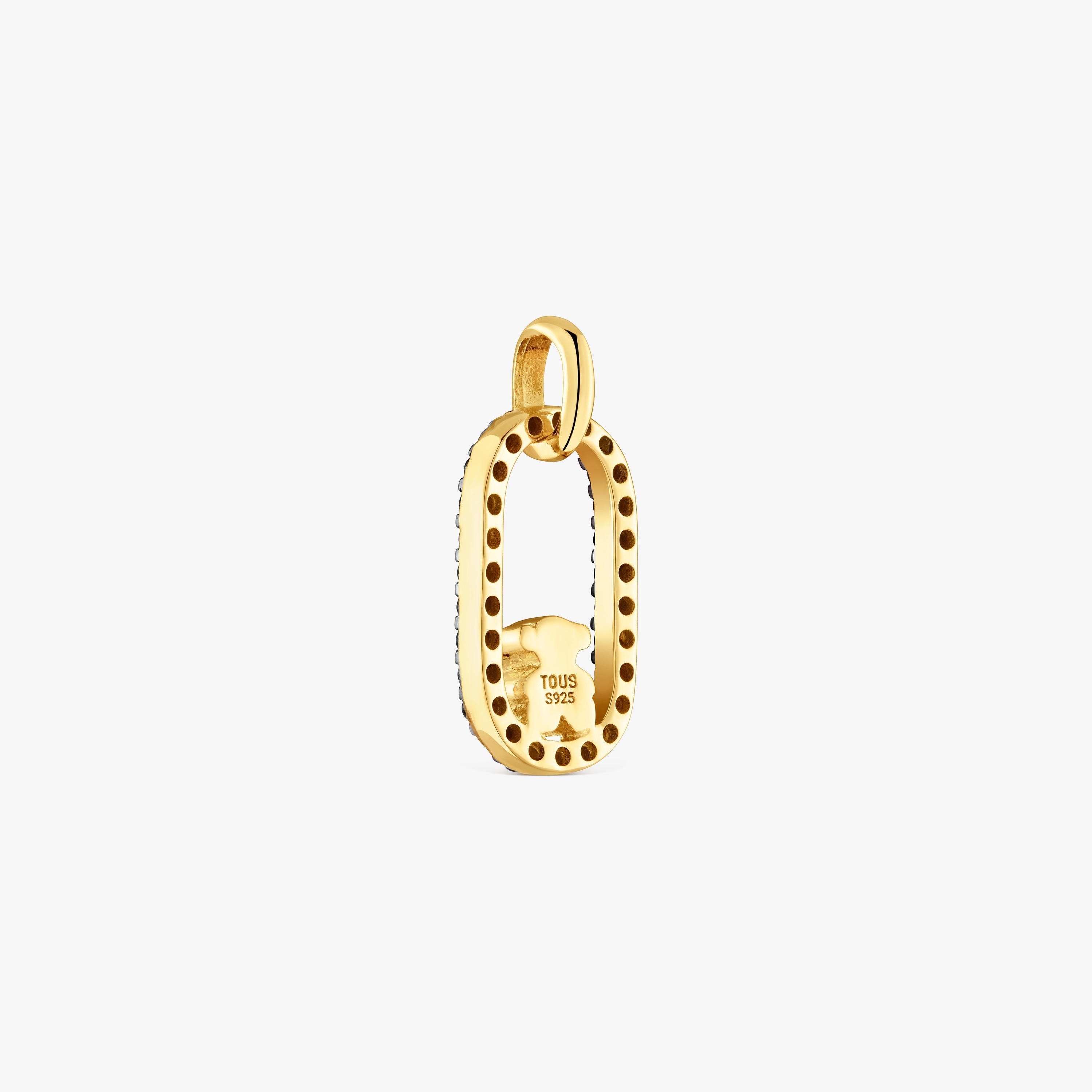 Pendant with 18 kt gold plating on silver and spinels Camille