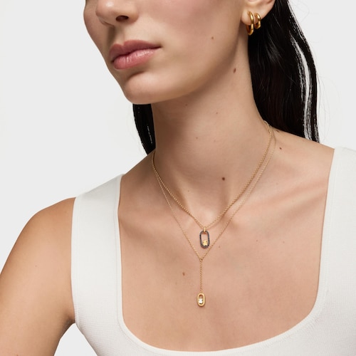 Anel com banho de ouro 18 kt sobre prata e spinelas Camille