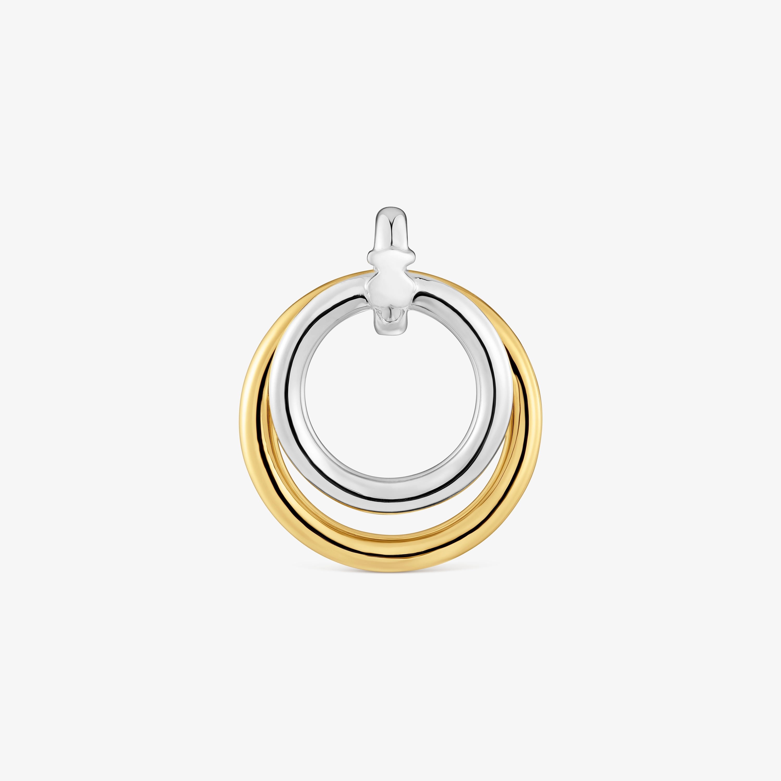 Two-tone Double hoop pendant TOUS Straight