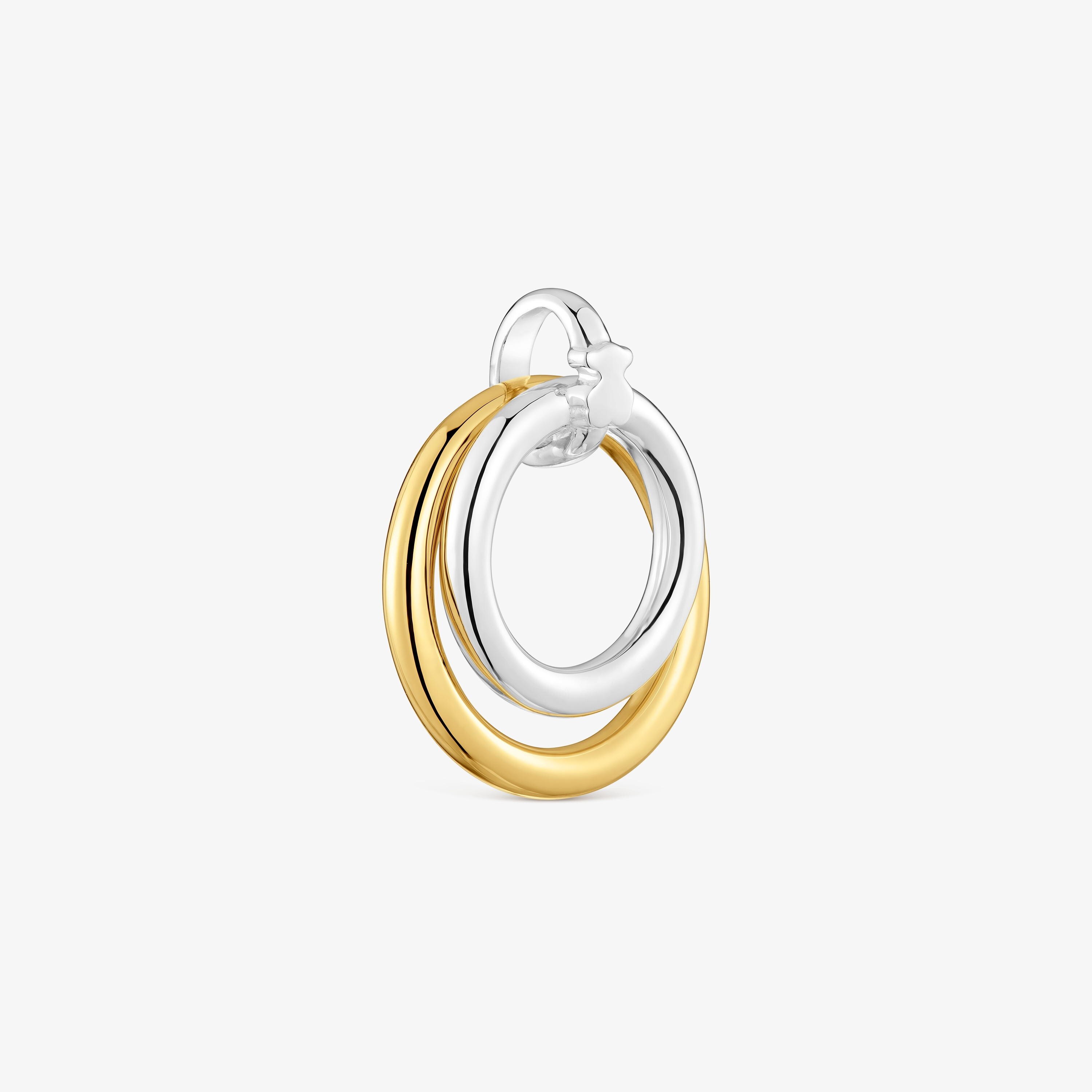Two-tone Double hoop pendant TOUS Straight