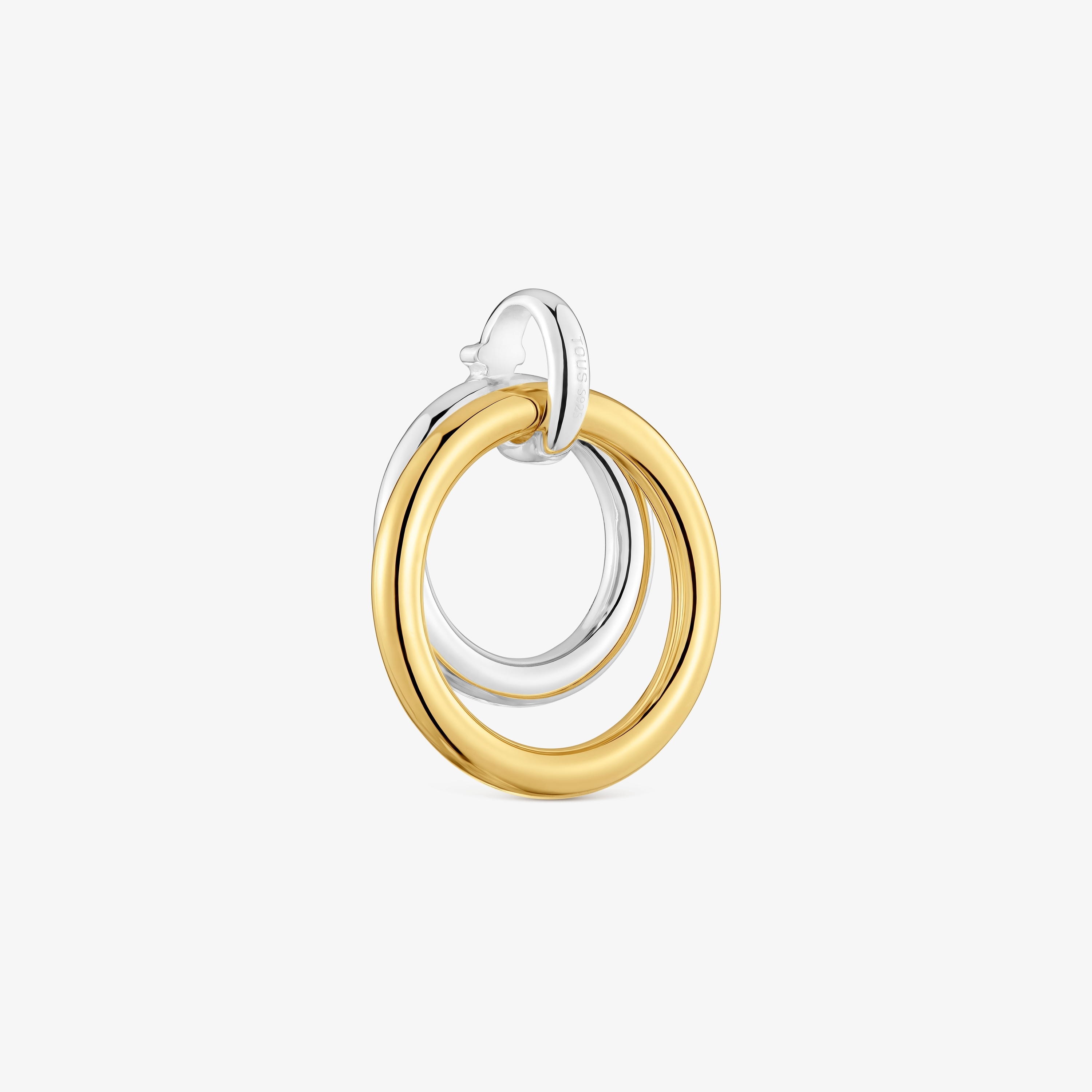 Two-tone Double hoop pendant TOUS Straight