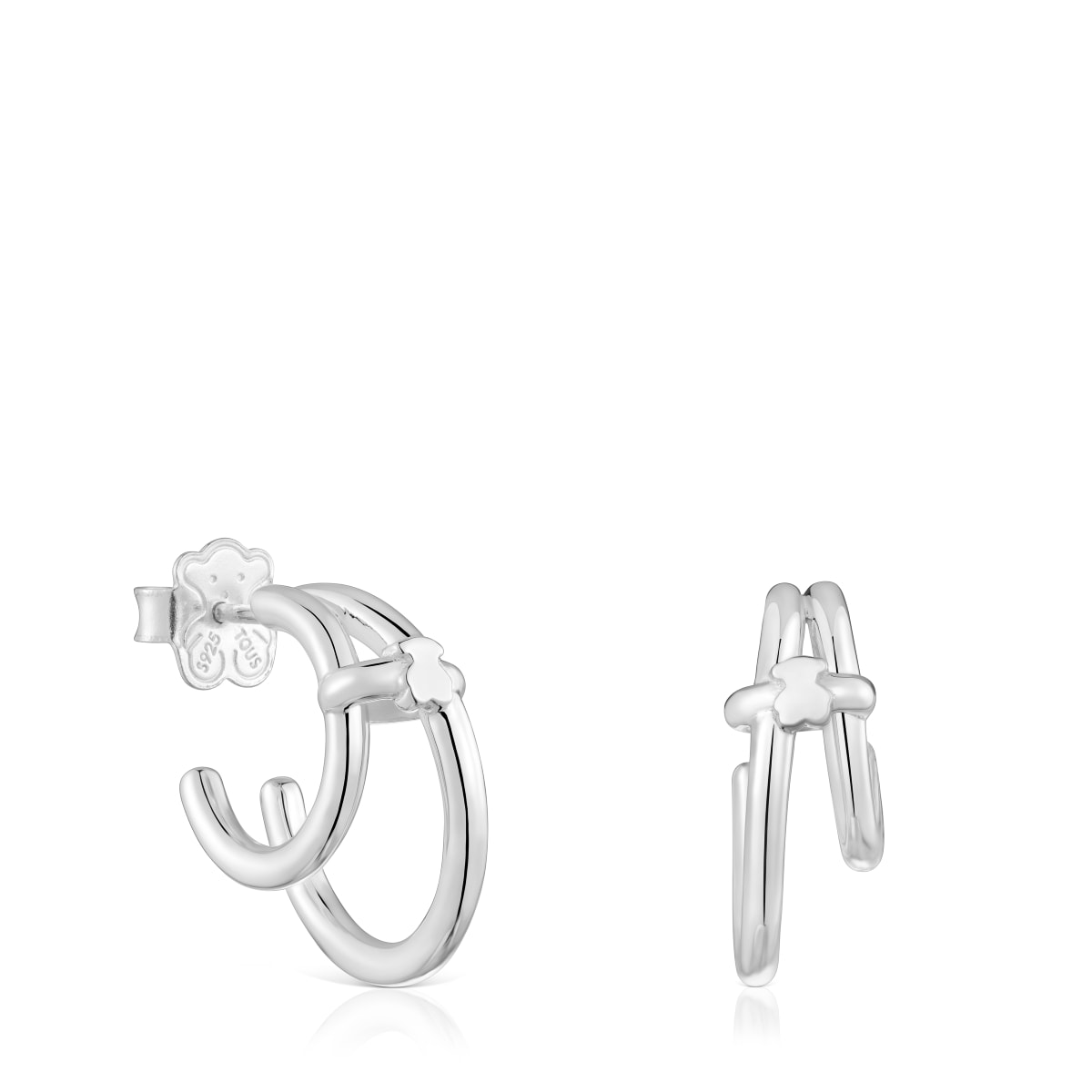 Tous - Pendientes Doble Aro De Plata Straight - Plateado