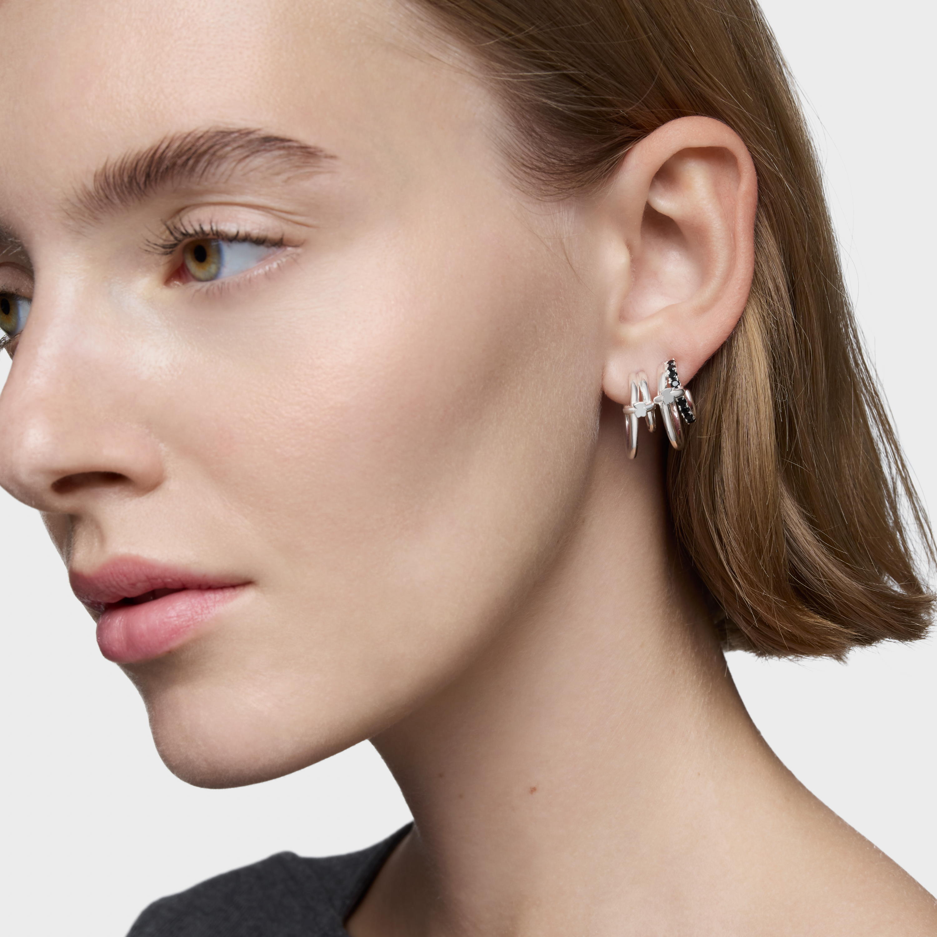 Silver Double hoop earrings TOUS Straight