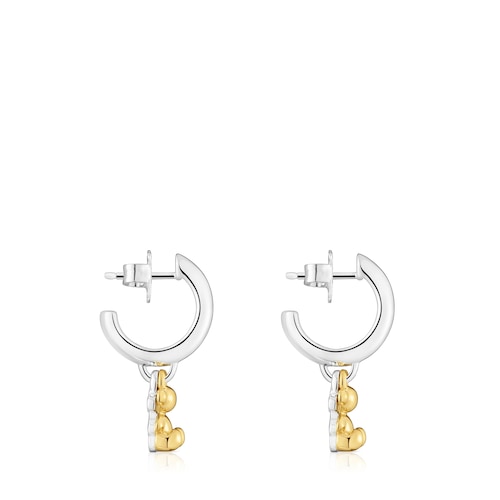 Zweifarbige Doppelb&auml;ren-Creolen Bold Bear