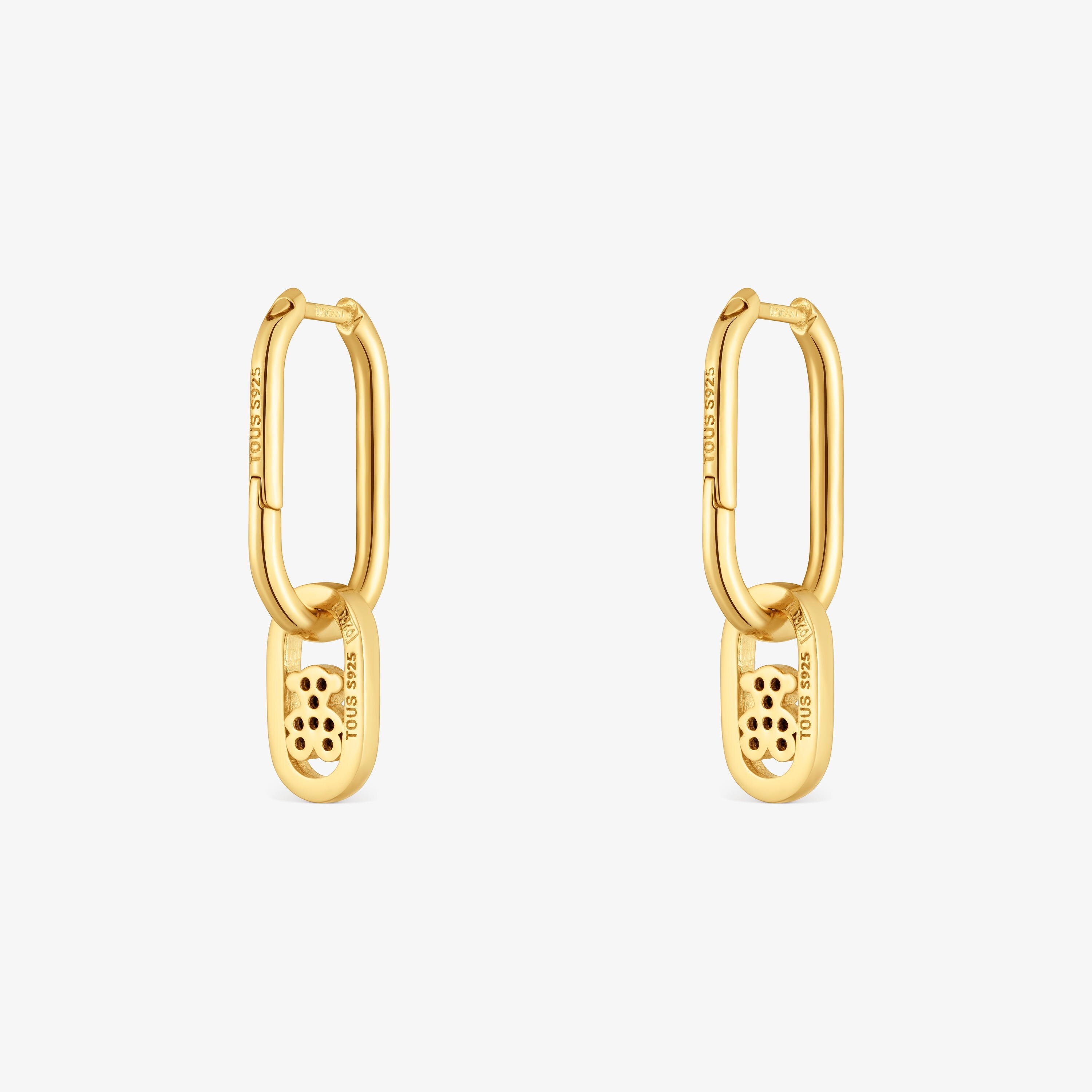 Hoop earrings with 18K gold vermeil and spinels TOUS Camille