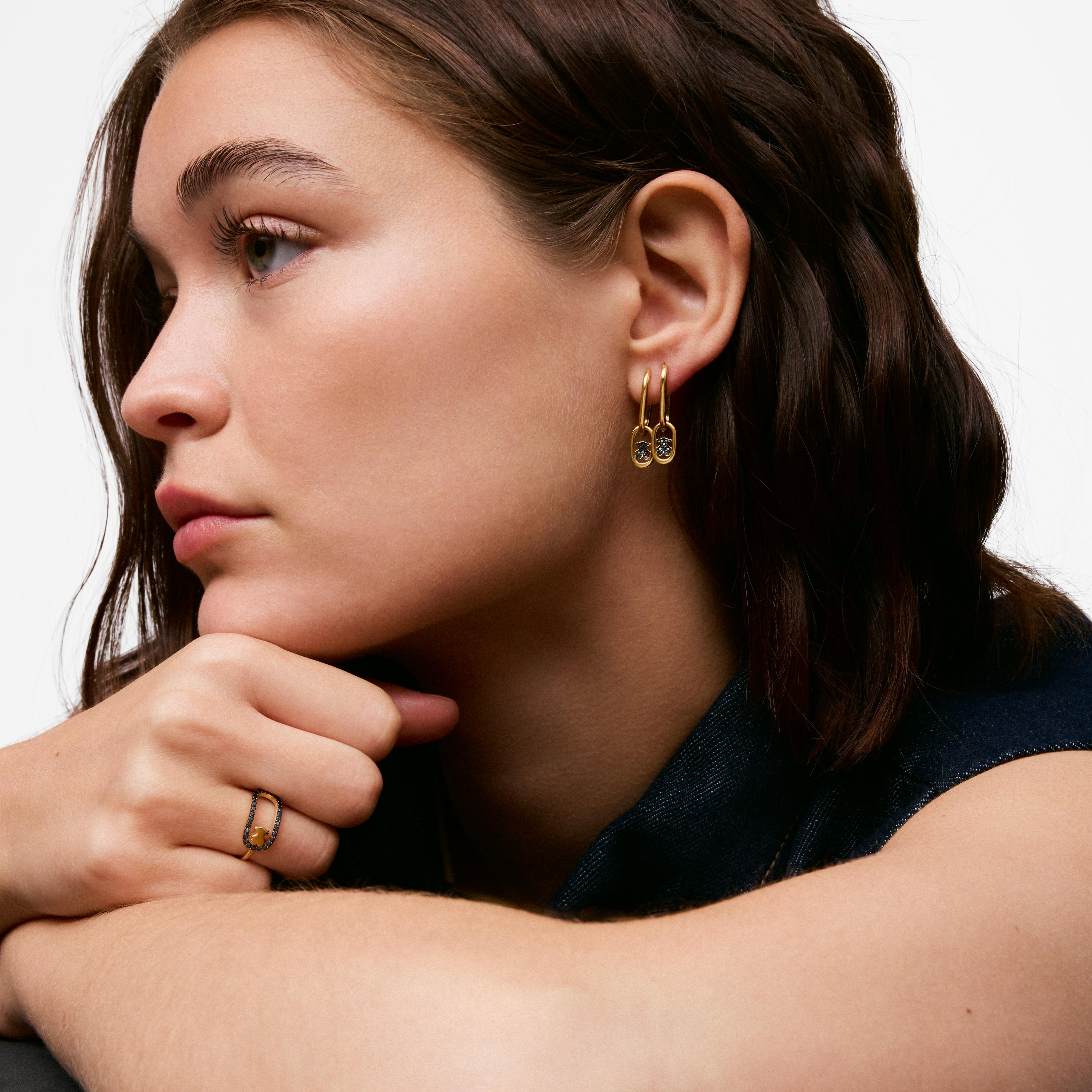 Hoop earrings with 18K gold vermeil and spinels TOUS Camille