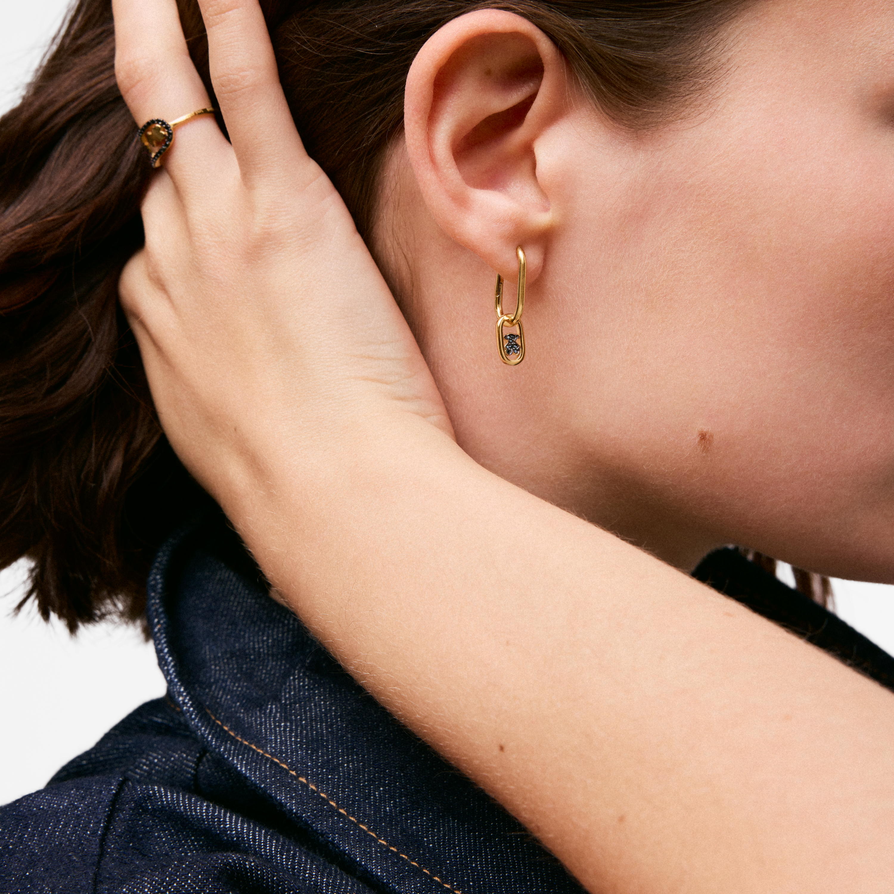 Hoop earrings with 18K gold vermeil and spinels TOUS Camille