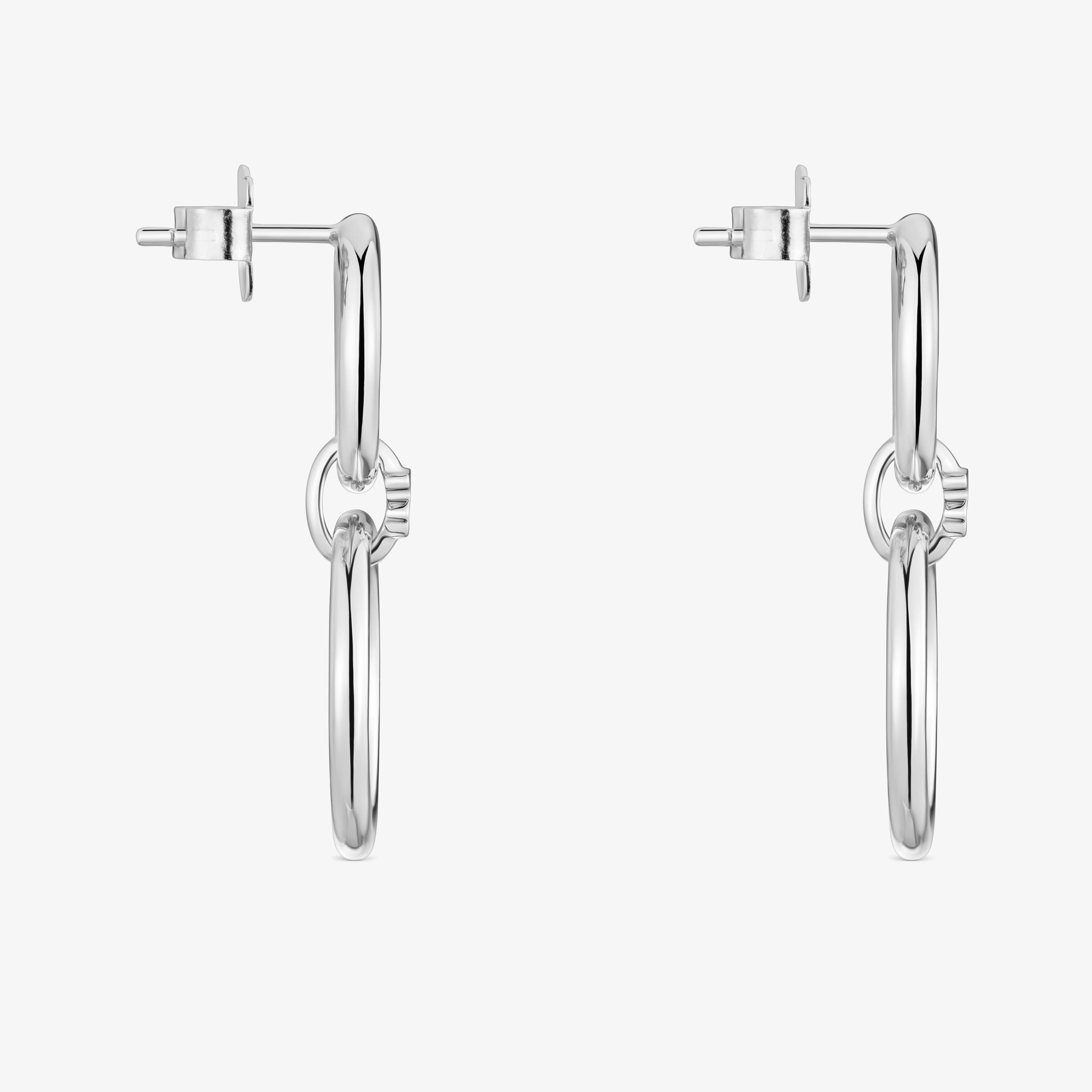 Silver Double circle earrings TOUS Straight