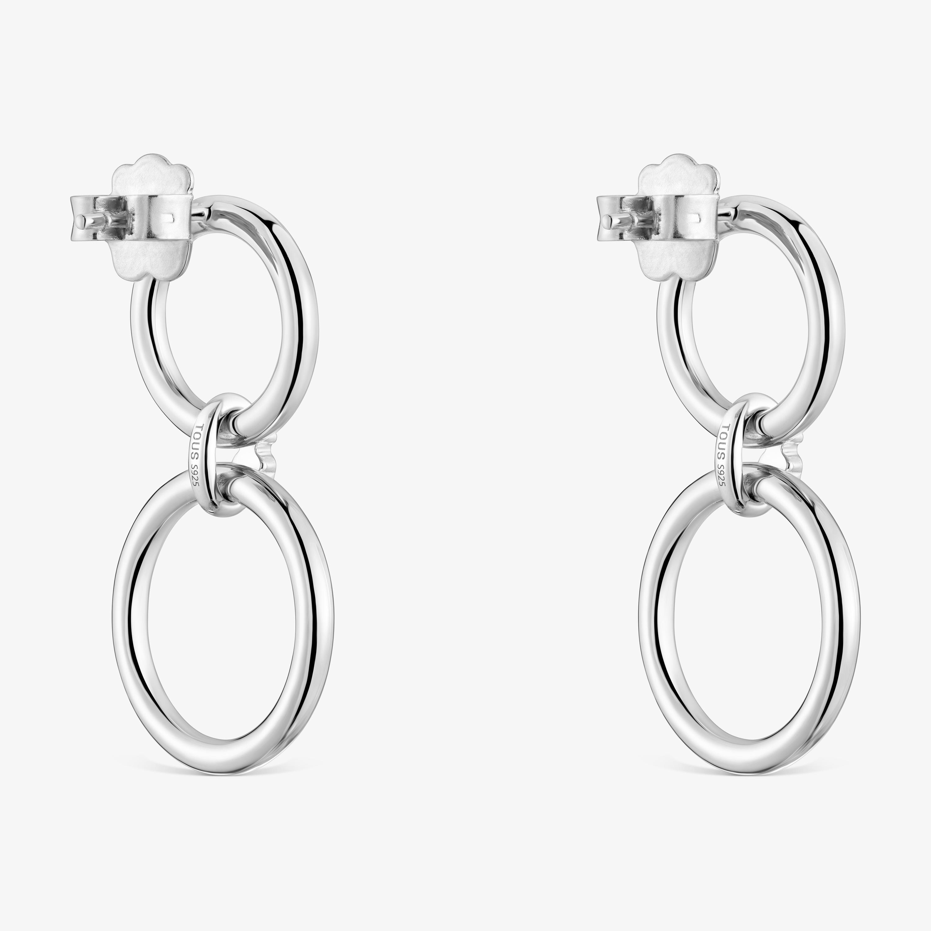 Silver Double circle earrings TOUS Straight
