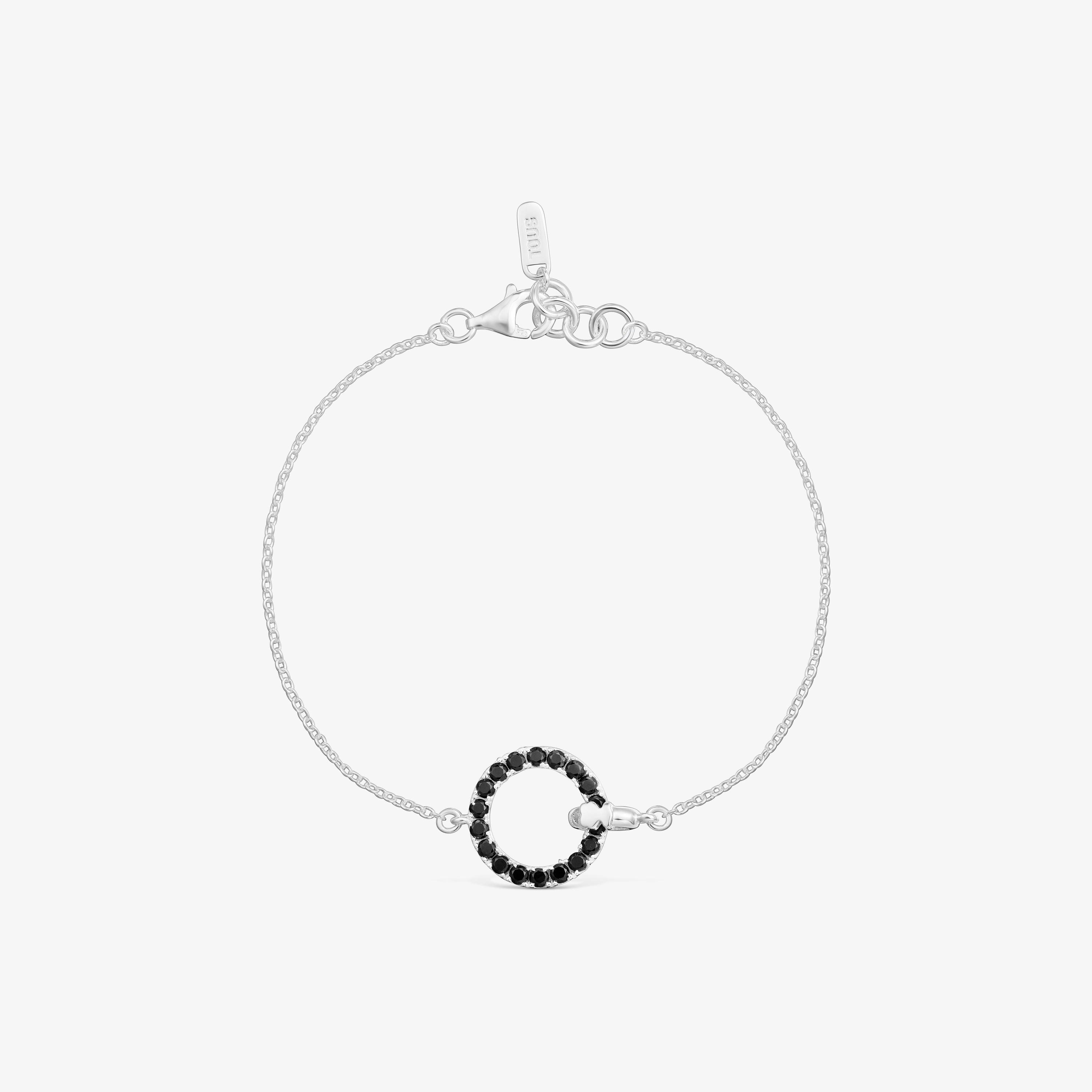 Silver Chain bracelet with black spinel TOUS Straight