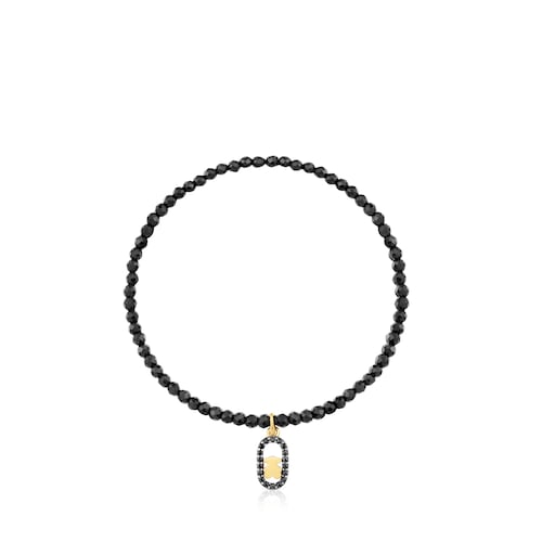 Brincos de argola com revestimento de ouro 18 kt em prata e espinelas Camille