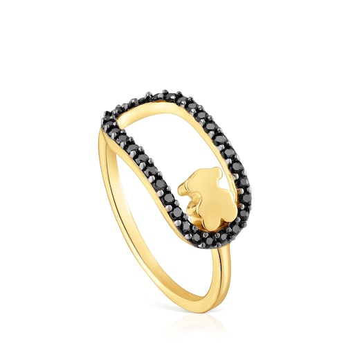 Anel com banho de ouro 18 kt sobre prata e spinelas Camille