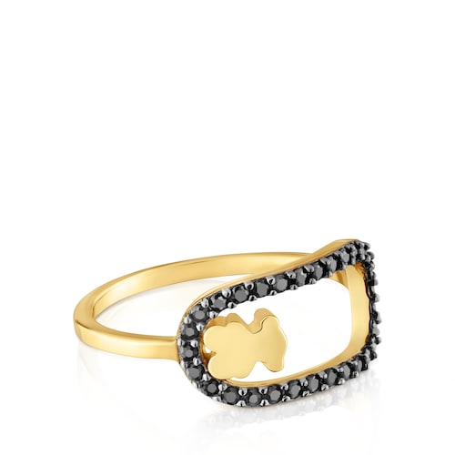 Anel com banho de ouro 18 kt sobre prata e spinelas Camille