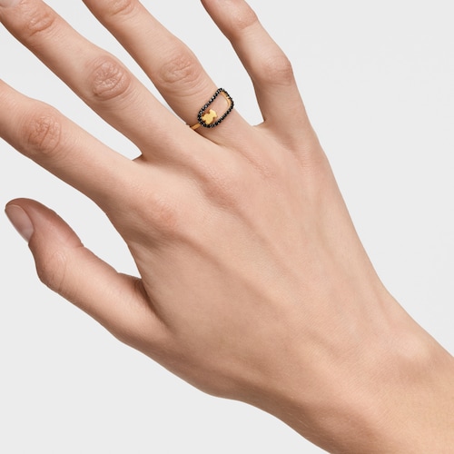 Anel com banho de ouro 18 kt sobre prata e spinelas Camille