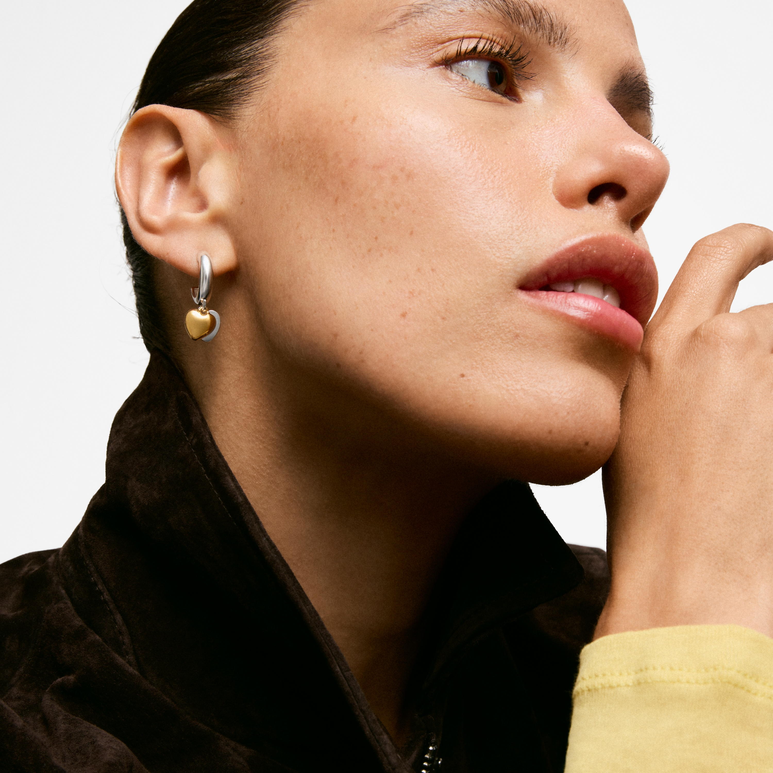 Two-tone Hoop earrings with double-heart motif TOUS Flechazo