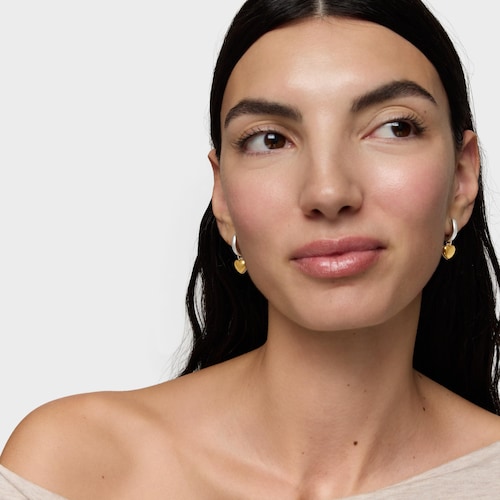 Two-tone Hoop earrings with double-heart motif TOUS Flechazo
