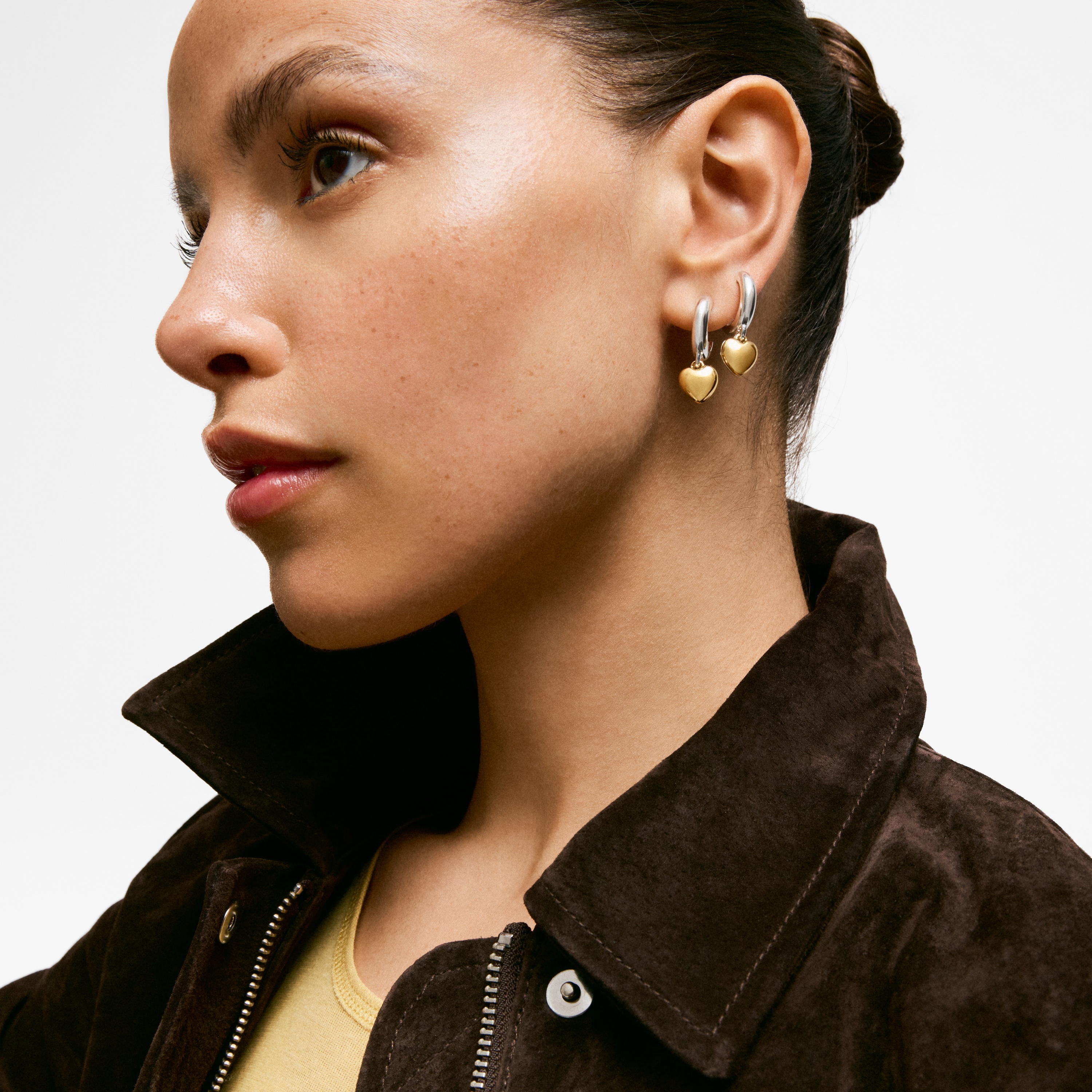 Two-tone Hoop earrings with double-heart motif TOUS Flechazo