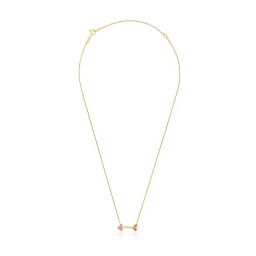 Collana in argento placcato oro 18&nbsp;kt e rodoliti TOUS Flechazo