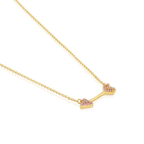 Collana in argento placcato oro 18&nbsp;kt e rodoliti TOUS Flechazo