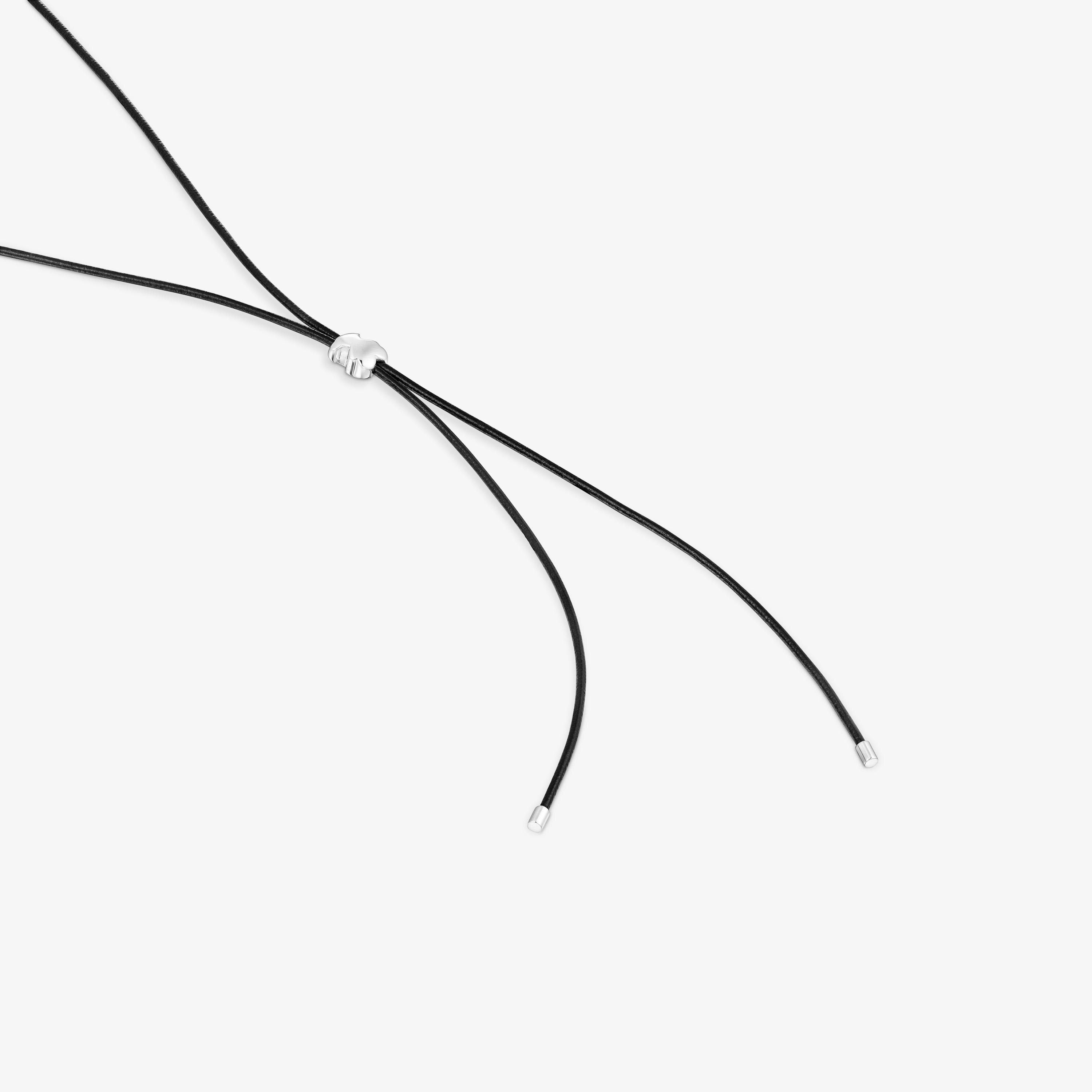 Long rubber Necklace with 12 mm silver bear TOUS Bold Motif