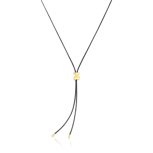 Collana lunga con orsetto in oro 14&nbsp;kt e gomma TOUS Bold Motif