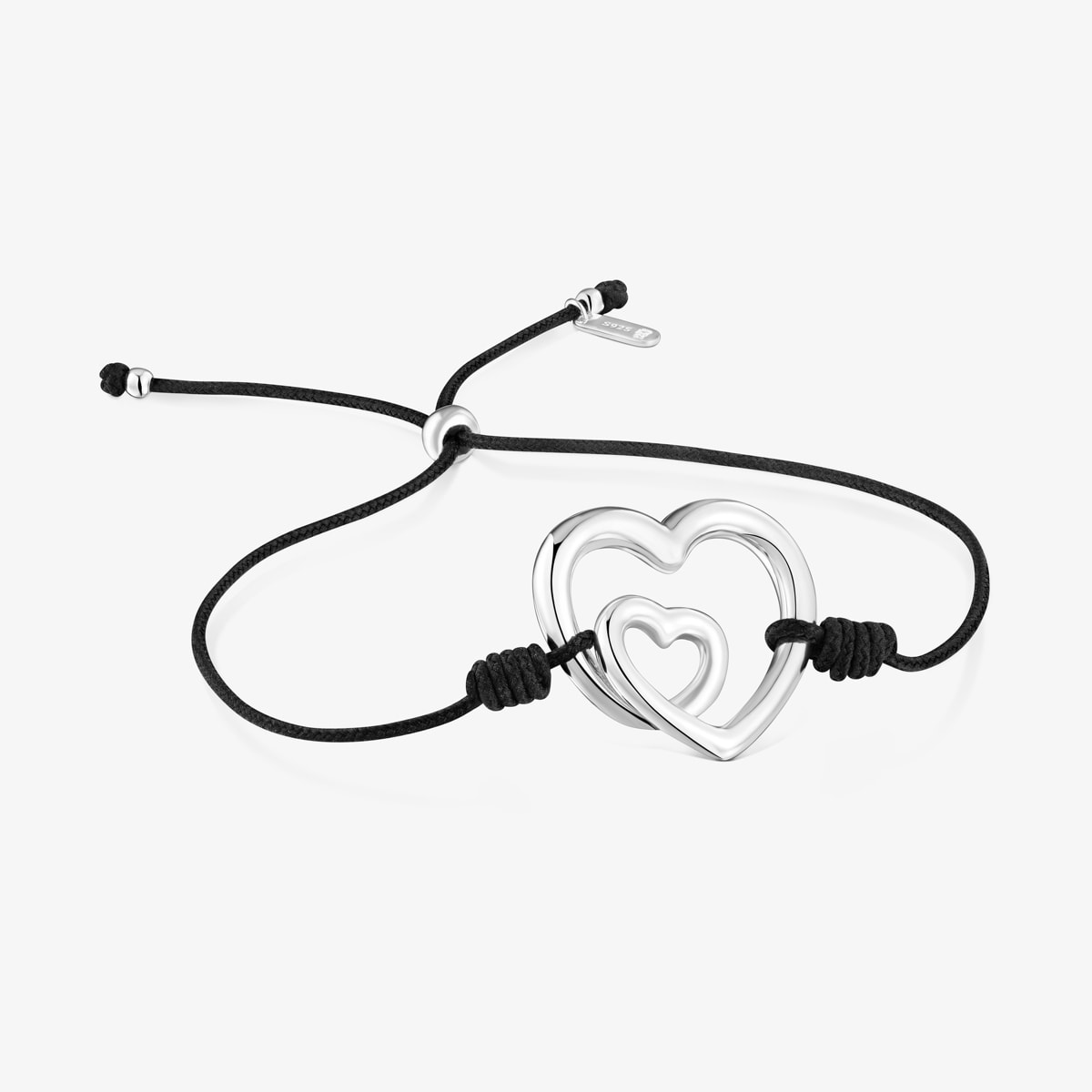 Tous - Pulsera Silueta De Plata Y Nylon Negro Tous Flechazo - Negro